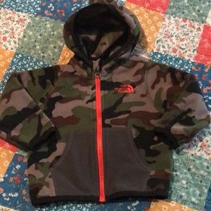 Infant North Face fleece hoodie zip up jacket 6/12m